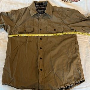 Flannel lined work shirt jacket M